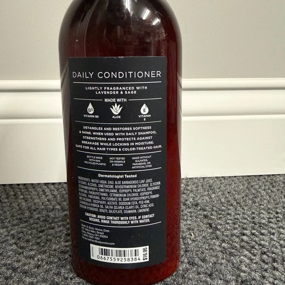 Bath & Body Works Mens Daily Conditioner Lavender Sage Vitamin B5 Aloe 16oz